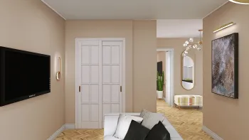 Интерьер прихожей с зеркалом на двери  смотреть на Basicdecor