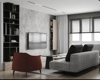 Интерьер гостиной с жалюзи  смотреть на Basicdecor