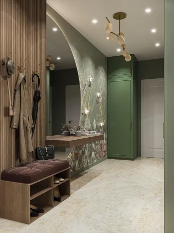 Интерьер прихожей с проходной  смотреть на Basicdecor