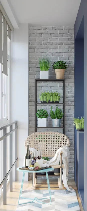 Интерьер балкона с балконом  смотреть на Basicdecor