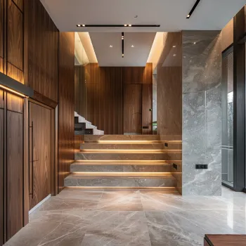 Интерьер с проходной и с подсветкой  смотреть на Basicdecor