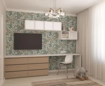 Интерьер детской c рабочим местом  смотреть на Basicdecor