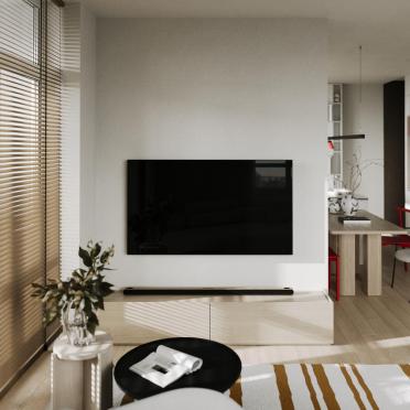 Интерьер гостиной с жалюзи и дверными жалюзи  смотреть на Basicdecor