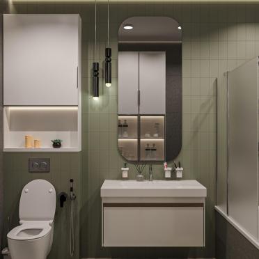 Интерьер ванной cовмещенным санузлом  смотреть на Basicdecor