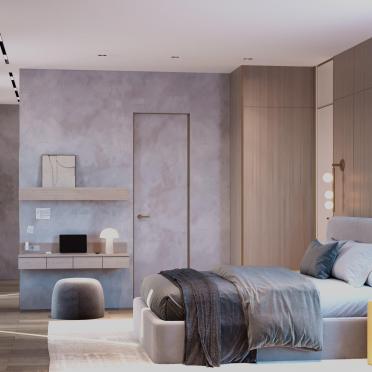 Интерьер спальни cветильниками над кроватью и с подсветкой  смотреть на Basicdecor