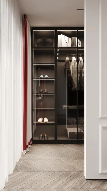 Интерьер гардеробной с хранением верхней одежды  смотреть на Basicdecor