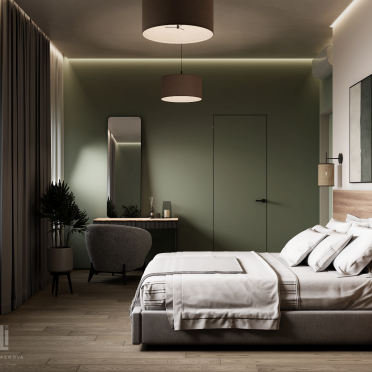 Интерьер спальни cветильниками над кроватью  смотреть на Basicdecor