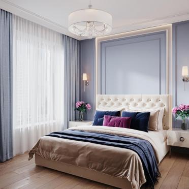 Интерьер спальни cветильниками над кроватью  смотреть на Basicdecor