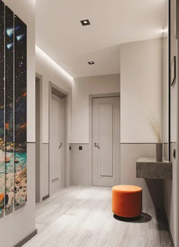Интерьер с проходной в современном стиле смотреть на Basicdecor