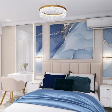Интерьер спальни cветильниками над кроватью  смотреть на Basicdecor