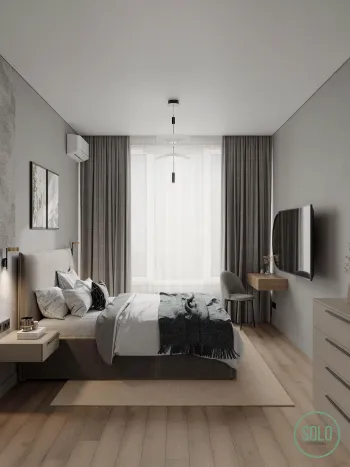 Интерьер спальни cветильниками над кроватью  смотреть на Basicdecor