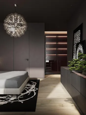 Интерьер спальни cветильниками над кроватью  смотреть на Basicdecor