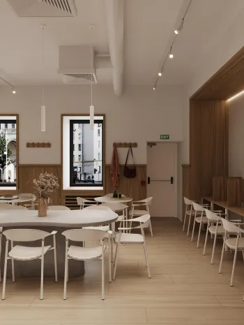 Интерьер кафе и ресторана с барной стойкой  смотреть на Basicdecor