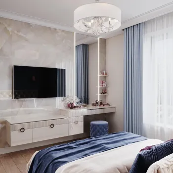Интерьер спальни cветильниками над кроватью  смотреть на Basicdecor