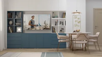 Интерьер столовой с телевизором на стене  смотреть на Basicdecor