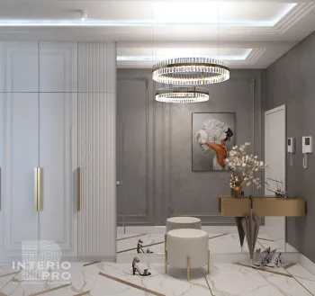 Интерьер гардеробной с проходной в неоклассике смотреть на Basicdecor