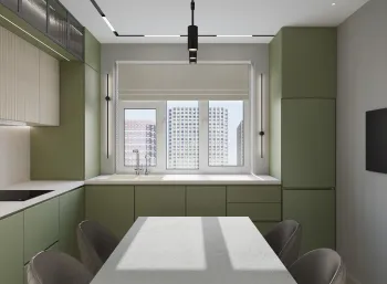Интерьер кухни с жалюзи  смотреть на Basicdecor