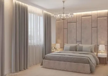 Интерьер спальни c рабочим местом  смотреть на Basicdecor