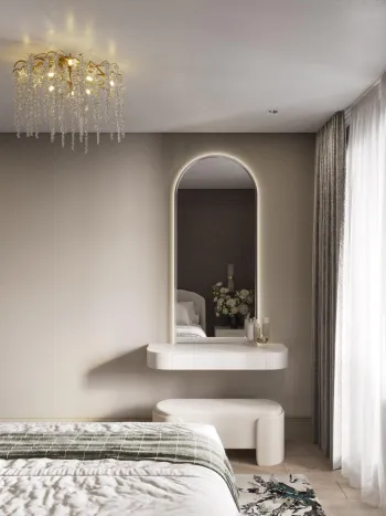 Интерьер спальни cветильниками над кроватью  смотреть на Basicdecor