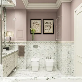 Интерьер ванной в классическом стиле и шебби-шике смотреть на Basicdecor