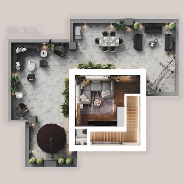 Интерьер с проходной и с подсветкой в современном стиле смотреть на Basicdecor