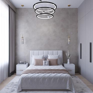 Интерьер спальни cветильниками над кроватью  смотреть на Basicdecor