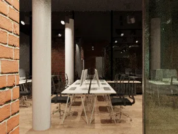 Интерьер кафе и ресторана c рабочим местом  смотреть на Basicdecor