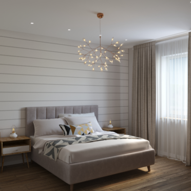 Интерьер спальни cветильниками над кроватью  смотреть на Basicdecor