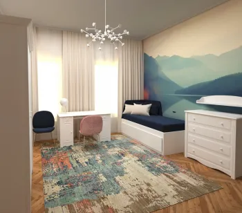 Интерьер детской c рабочим местом в неоклассике смотреть на Basicdecor