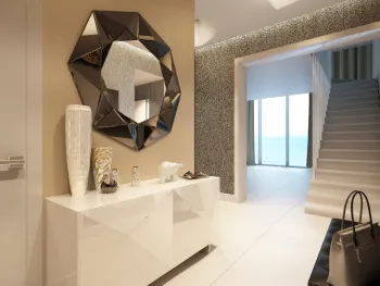 Интерьер прихожей с зеркалом на двери в современном стиле смотреть на Basicdecor