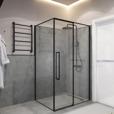 Интерьер ванной с душевой из плитки  смотреть на Basicdecor