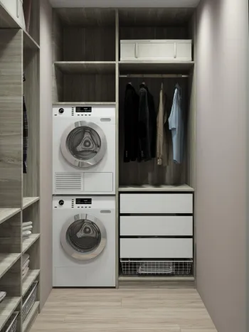Интерьер гардеробной с постирочной  смотреть на Basicdecor
