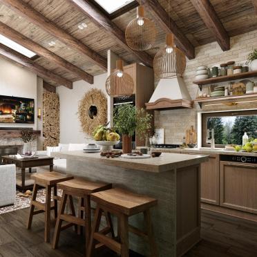 Интерьер кухни в стиле кантри и рустике смотреть на Basicdecor