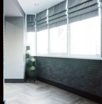 Интерьер с жалюзи и дверными жалюзи в современном стиле смотреть на Basicdecor