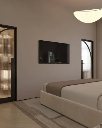 Интерьер спальни cветильниками над кроватью  смотреть на Basicdecor