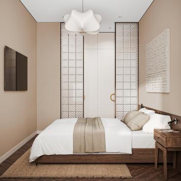 Интерьер спальни cветильниками над кроватью  смотреть на Basicdecor