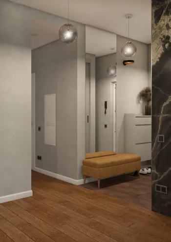 Интерьер прихожей с проходной  смотреть на Basicdecor