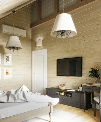 Интерьер детской с в деревянном доме  смотреть на Basicdecor