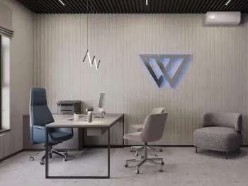 Интерьер кабинета c подсветкой  смотреть на Basicdecor