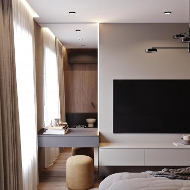 Интерьер спальни cветильниками над кроватью  смотреть на Basicdecor