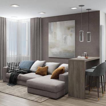 Интерьер гостиной c подсветкой  смотреть на Basicdecor
