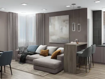 Интерьер гостиной c подсветкой  смотреть на Basicdecor