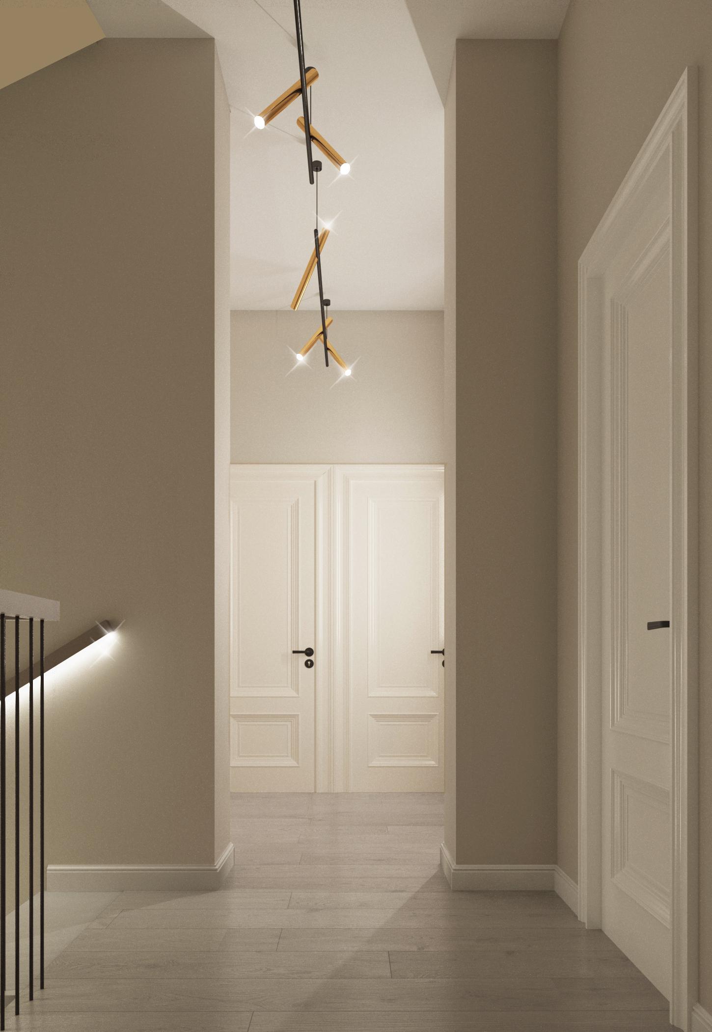 Интерьер коридора с рейками с подсветкой, подсветкой настенной и подсветкой светодиодной
