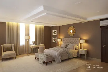 Интерьер спальни cветильниками над кроватью в неоклассике смотреть на Basicdecor