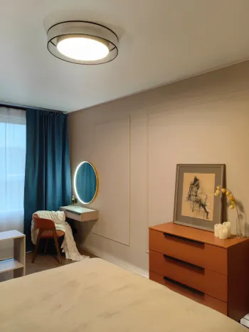 Интерьер спальни cветильниками над кроватью  смотреть на Basicdecor