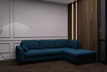 Интерьер гостиной с нишей с подсветкой и с подсветкой  смотреть на Basicdecor