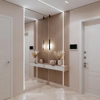 Интерьер прихожей cветовыми линиями  смотреть на Basicdecor