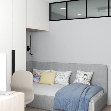 Интерьер детской с кроватью в нише  смотреть на Basicdecor