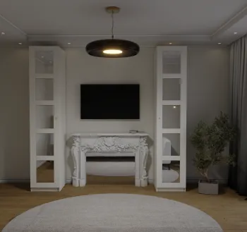 Интерьер гостиной c подсветкой  смотреть на Basicdecor