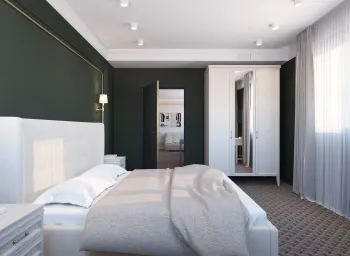 Интерьер спальни cветильниками над кроватью  смотреть на Basicdecor